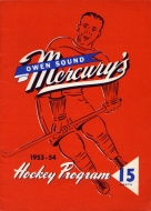 1953-54 Owen Sound Mercurys game program