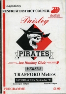 1993-94 Paisley Pirates game program