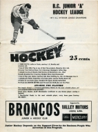 1970-71 Penticton Broncos game program