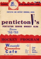 1952-53 Penticton Vees game program