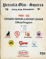 1981-82 Petrolia Squires game program