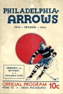1934-35 Philadelphia Arrows game program