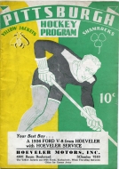 1935-36 Pittsburgh Yellow Jackets game program