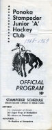 1968-69 Ponoka Stampeders game program