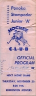 1969-70 Ponoka Stampeders game program