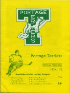 1974-75 Portage Terriers game program