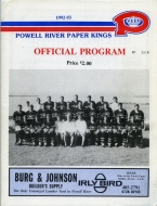 1992-93 Powell River Paper Kings game program