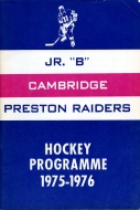 1975-76 Preston Raiders game program
