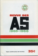1965-66 Quebec Aces game program