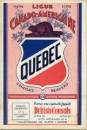 1934-35 Quebec Beavers game program