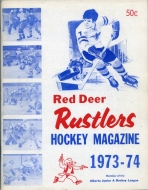 1973-74 Red Deer Rustlers game program