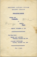 1949-50 Regina Pats game program