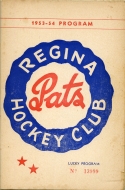 1953-54 Regina Pats game program