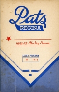 1954-55 Regina Pats game program