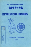 1977-78 Revelstoke Bruins game program