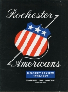 1958-59 Rochester Americans game program