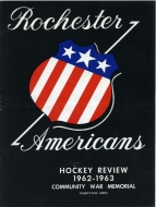 1962-63 Rochester Americans game program