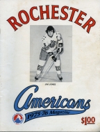 1975-76 Rochester Americans game program