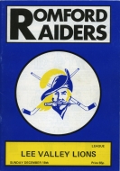 1988-89 Romford Raiders game program