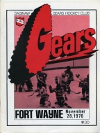1976-77 Saginaw Gears game program