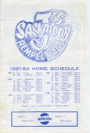 1981-82 Saskatoon J's game program