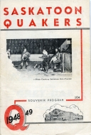 1948-49 Saskatoon Quakers game program