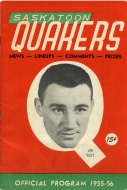 1955-56 Saskatoon Quakers game program