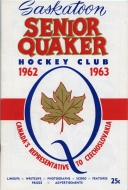 1962-63 Saskatoon Quakers game program