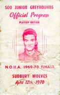 1969-70 Sault Ste. Marie Greyhounds game program