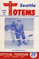 1958-59 Seattle Totems game program