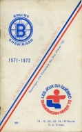 1971-72 Shawinigan Bruins game program