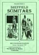 1996-97 Sheffield Scimtars game program