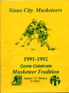 1991-92 Sioux City Musketeers game program