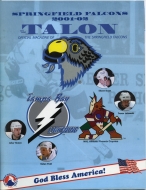 2001-02 Springfield Falcons game program