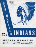 1960-61 Springfield Indians game program