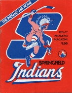 1976-77 Springfield Indians game program