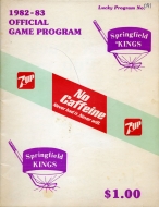 1982-83 Springfield Kings game program