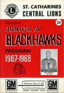 1967-68 St. Catharines Black Hawks game program