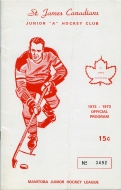1972-73 St. James Canadians game program
