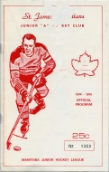 1974-75 St. James Canadians game program