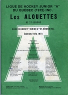 1972-73 St. Jerome Alouettes game program