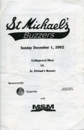 2002-03 St. Michael's Buzzers game program