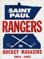 1964-65 St. Paul Rangers game program