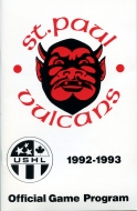 1992-93 St. Paul Vulcans game program