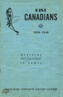 1939-40 Stratford Kist Canadians game program