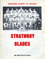 1981-82 Strathroy Blades game program