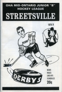 1970-71 Streetsville Derbys game program