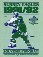 1991-92 Surrey Eagles game program