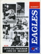 1992-93 Surrey Eagles game program