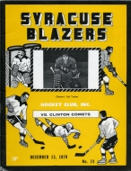 1970-71 Syracuse Blazers game program